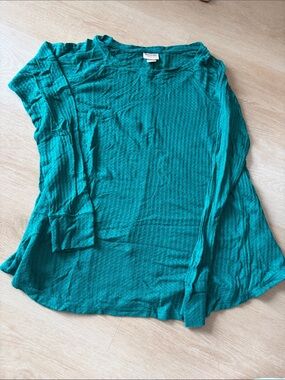 Mossimo Supply Co. Oversized Long Sleeve Waffle Knit Top - Teal Green
